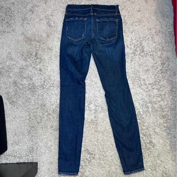 Frame Le Skinny de Jeanne dark blue distressed jeans (25) - Picture 2 of 8